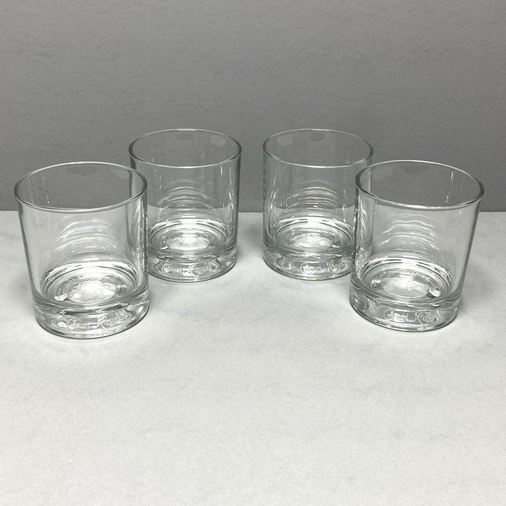 Crown Royal Embossed Logo 4 Rock Whiskey Cocktail Glass 75 Years Italy 8oz